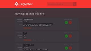 
                            9. moviestarplanet.ie passwords - BugMeNot