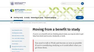 
                            8. Moving from a benefit to study - StudyLink