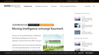 
                            10. Moving Intelligence ontvangt Keurmerk - Persberichten - Autobranche ...