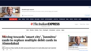 
                            10. Moving towards 'smart city', 'Janmitra' cards to replace multiple debit ...