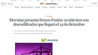 
                            9. Movistar presenta Screen Fusión: su televisor con descodificador que ...