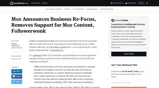
                            12. Moz Announces Business Re-Focus, Removes Support for Moz ...