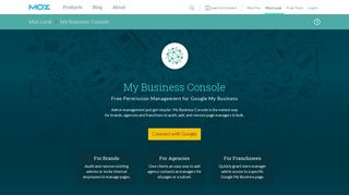 
                            3. Moz My Business Console - Log In