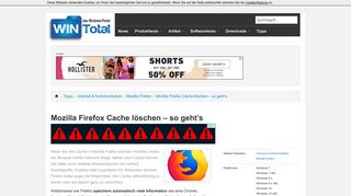 
                            12. Mozilla Firefox Cache löschen - so geht's - Tipps & Tricks - WinTotal