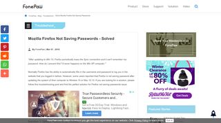 
                            12. Mozilla Firefox Not Saving Passwords - Solved - FonePaw Blog