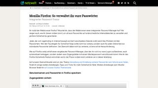 
                            8. Mozilla Firefox: So speichert, verwaltet und sichert ihr eure Passwörter ...