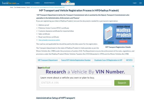 
                            8. MP Transport: Vehicle Registration Process | MP RTO - BankBazaar