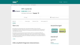
                            9. MPC Capital AG als Arbeitgeber | XING Unternehmen