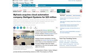 
                            11. Mphasis acquires cloud automation company Stelligent Systems for ...