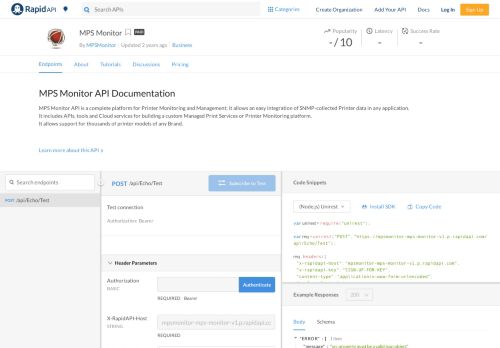 
                            11. MPS Monitor API Documentation (MPSMonitor) | RapidAPI