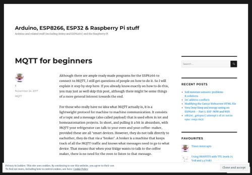 
                            7. MQTT for beginners – Arduino, ESP8266 & Raspberry Pi stuff