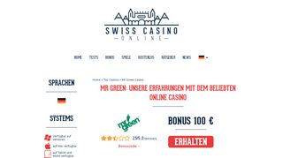 
                            5. Mr GMr Green | Online Casino Test mit Erfahrungen | 100 CHF ...
