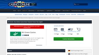 
                            7. Mr Green – 100€ Bonus + 200 Freispiele im BESTEN Online Casino I ...