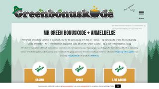 
                            4. Mr Green bonus | Vil du ha' 300 free spins + 1.000 kr? [se bonuskode]