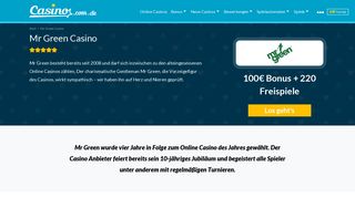 
                            6. Mr Green Casino | 220 Freispiele (20 ohne Einzahlung) für neue Spieler!