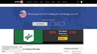 
                            8. Mr Green Casino Bonus + Free Spins for Ireland - Gambling.com