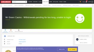 
                            7. Mr Green Casino - Withdrawals pending for too long, unable to login ...