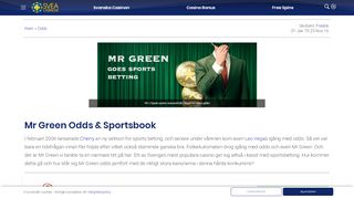 
                            6. Mr Green Odds - Sports betting hos Mr Green - Svea Casino