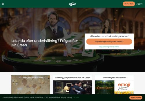 
                            1. Mr Green Online Casino 2019 | Expressregistrering med BankID