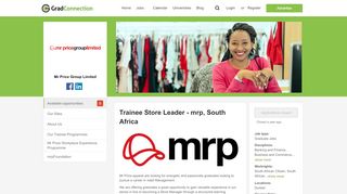 
                            10. Mr Price Group Limited - Trainee Store Leader - mrp, South Africa