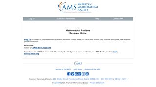 
                            1. MR Reviewer Home - MathSciNet - American Mathematical Society