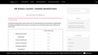 
                            3. Mr Ringo Casino: Unsere Bewertung - Kelbet.de