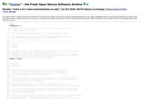 
                            10. MRBS: web/systemdefaults.inc.php | Fossies