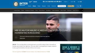 
                            13. MRI scan for Mauro Icardi at the Istituto Clinico Humanitas in Rozzano ...