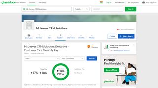 
                            6. Mr.Jeeves CRM Solutions Customer Care Executive Salary - Glassdoor