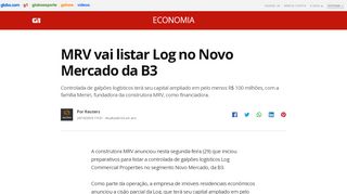 
                            11. MRV vai listar Log no Novo Mercado da B3 | Economia | G1