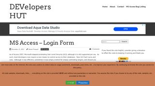 
                            13. MS Access Login Form | DEVelopers HUT