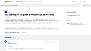 
                            9. MS activation Id given by talmeez not working - Microsoft Community