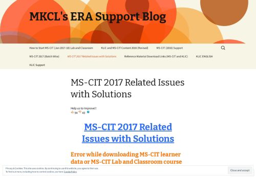 
                            4. MS-CIT 2017 Related Issues with Solutions | MKCL's ERA Support Blog