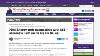 
                            13. M&S Energy ends partnership with SSE - Money Saving Expert