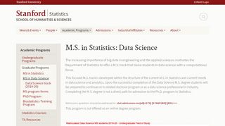 
                            4. M.S. in Statistics: Data Science | Department of Statistics