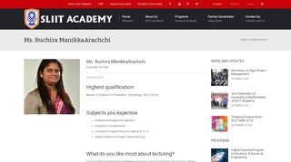 
                            8. Ms. Ruchira Manikkarachchi | SLIIT Computing