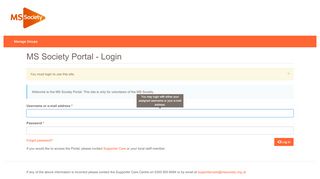 
                            7. MS Society Portal: User account