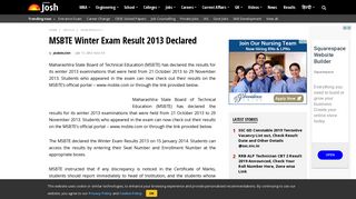 
                            12. MSBTE Winter Exam Result 2013 Declared: Check Here - Jagran Josh