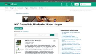 
                            5. MSC Cruise Ship. Minefield of hidden charges - Cruises Message ...