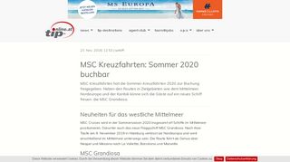 
                            13. MSC Kreuzfahrten: Sommer 2020 buchbar » news | tip - Travel ...