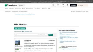 
                            10. MSC Musica - Kreuzfahrten Forum, Fragen, Themen - TripAdvisor