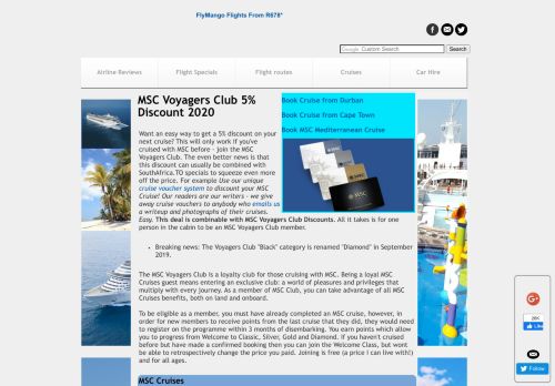 
                            12. MSC Voyagers Club 5% Discount 2018/2019