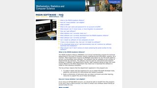 
                            12. MSDN Software - FAQ | Mathematics, Statistics and Computer Science ...