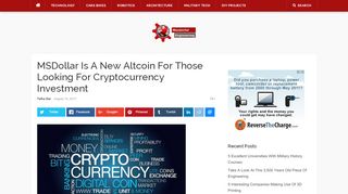 
                            13. MSDollar Is A New Altcoin For Those Looking For Cryptocurrency...