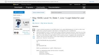 
                            4. Msg 18456, Level 14, State 1, Line 1 Login failed for user - MSDN ...