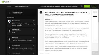 
                            13. MSI 1060 6GB FREEZING CRASHING AND RESTARTING IN PIXELATED WINDOWS ...
