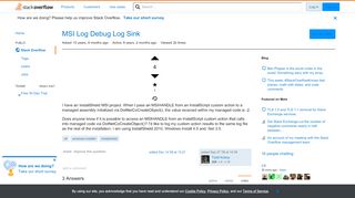 
                            11. MSI Log Debug Log Sink - Stack Overflow