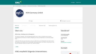 
                            11. MSM Germany GmbH als Arbeitgeber | XING Unternehmen