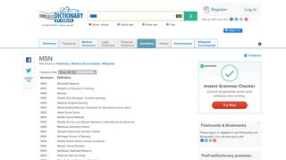 
                            9. MSN - What does MSN stand for? The Free Dictionary