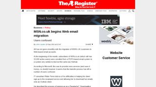 
                            9. MSN.co.uk begins Web email migration • The Register